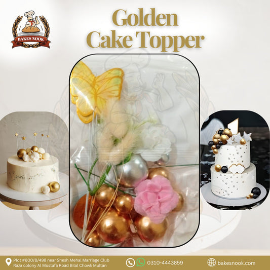 GOLDEN CAKE DECORATION THEME