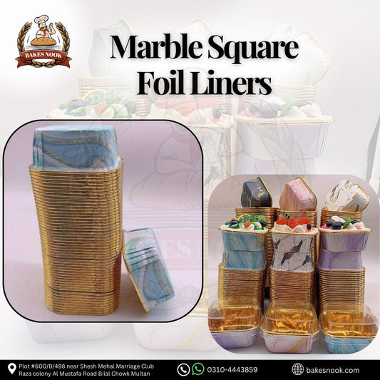 MARBLE SQUARE FOIL LINER 50PCS