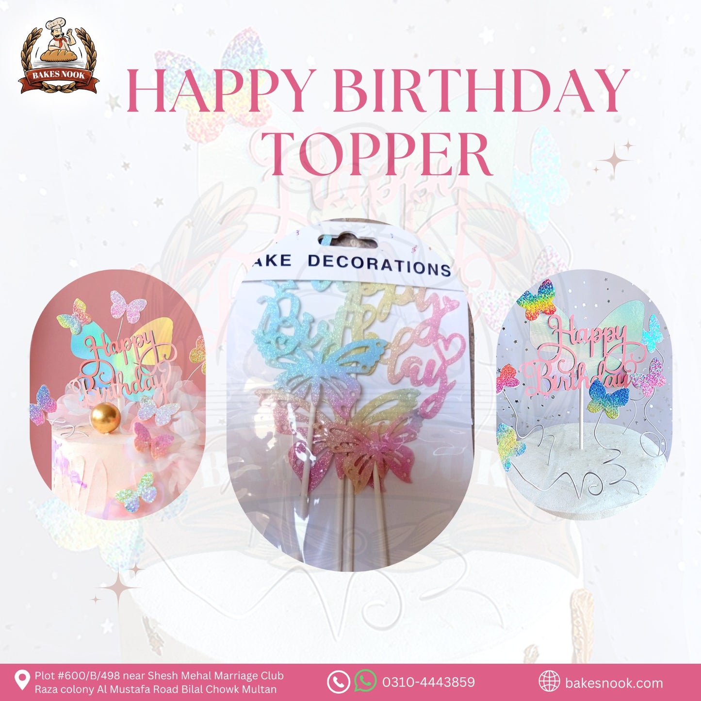 HBD BUTTERFLY CAKE TOOPER THEME