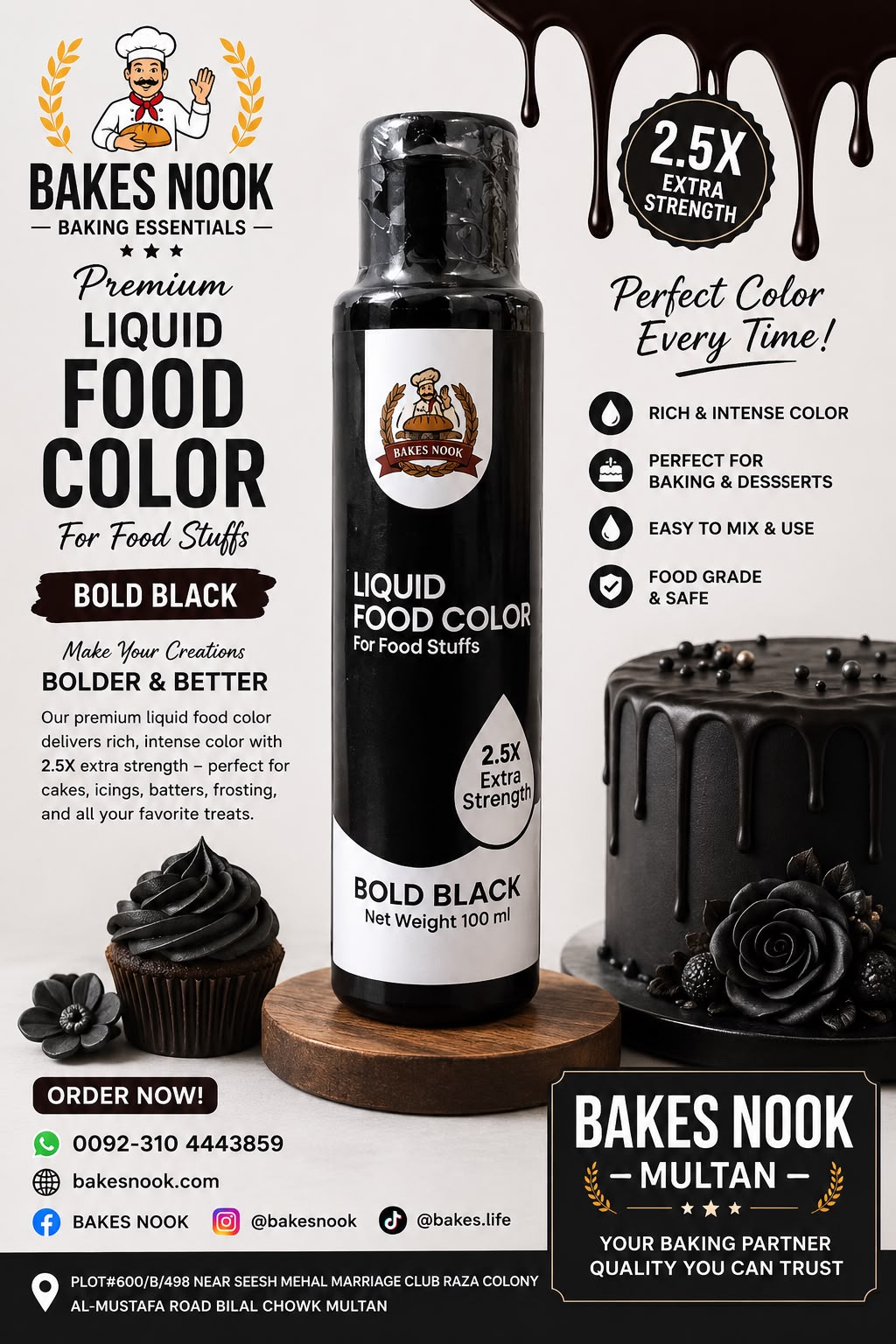 Bold Black Liquid Food Color 100ml