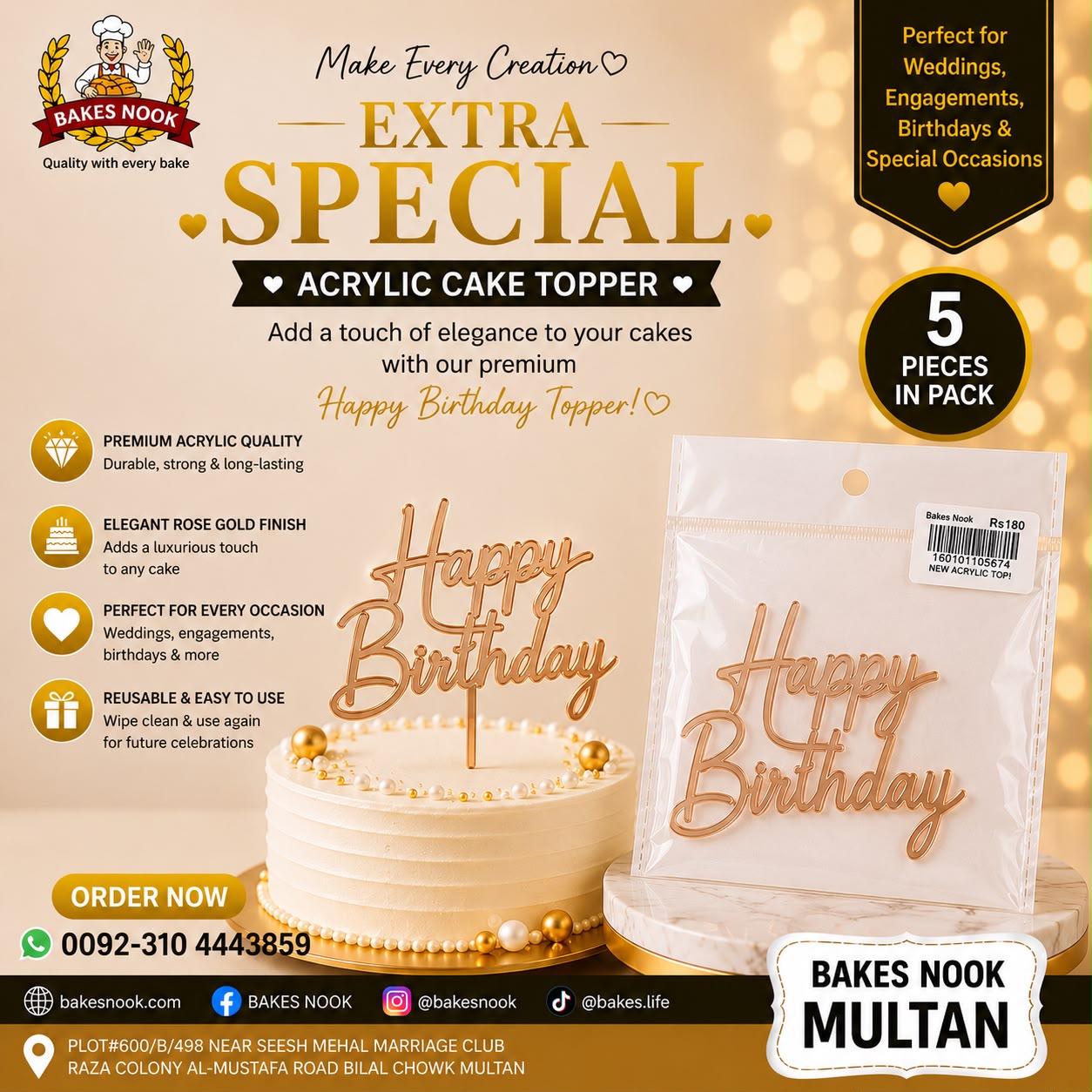 HBD ACYRLIC 5PCS TAG