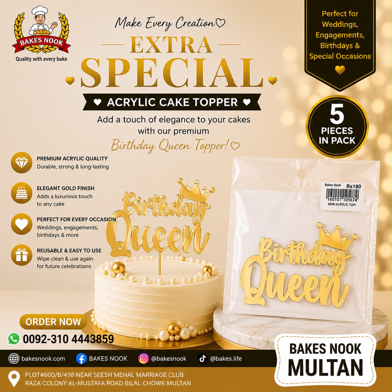 BIRTHDAY QUEEN 5PCS TAG