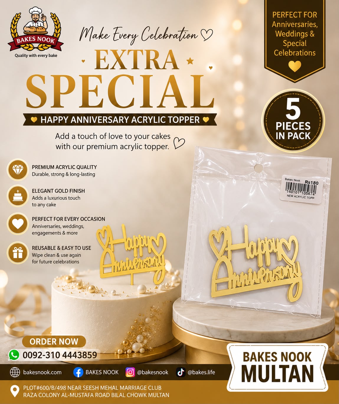 HAPPY ANNIVERSARY 5 PCS TAG