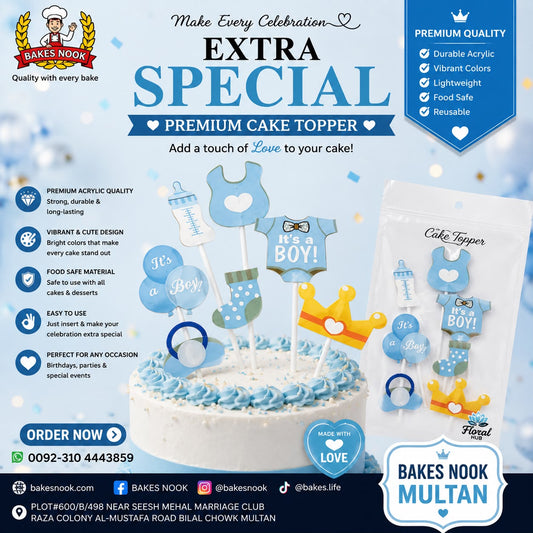 7pcs/Set Its a Boy Theme Cake Topper for Welcome Baby