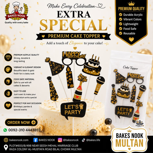 Birthday Party Theme Cake Topper Set