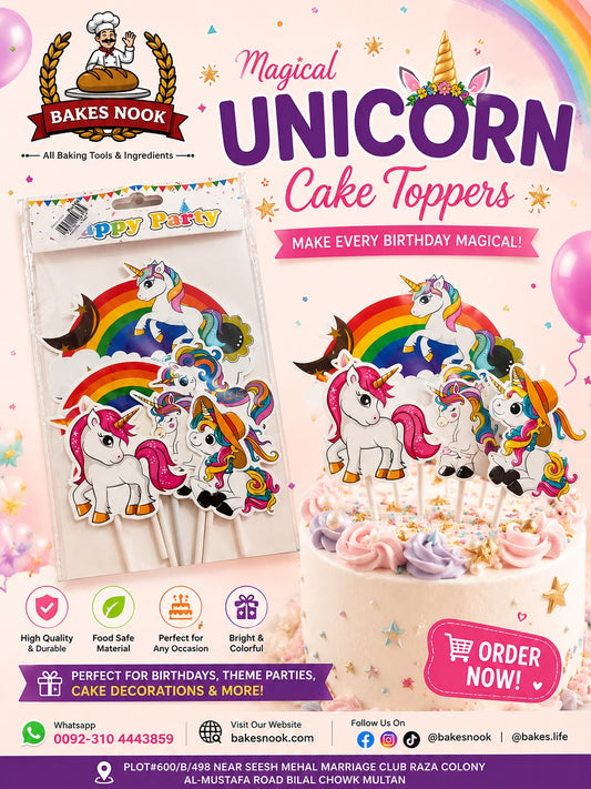 Unicorn Cake Toppers Set
