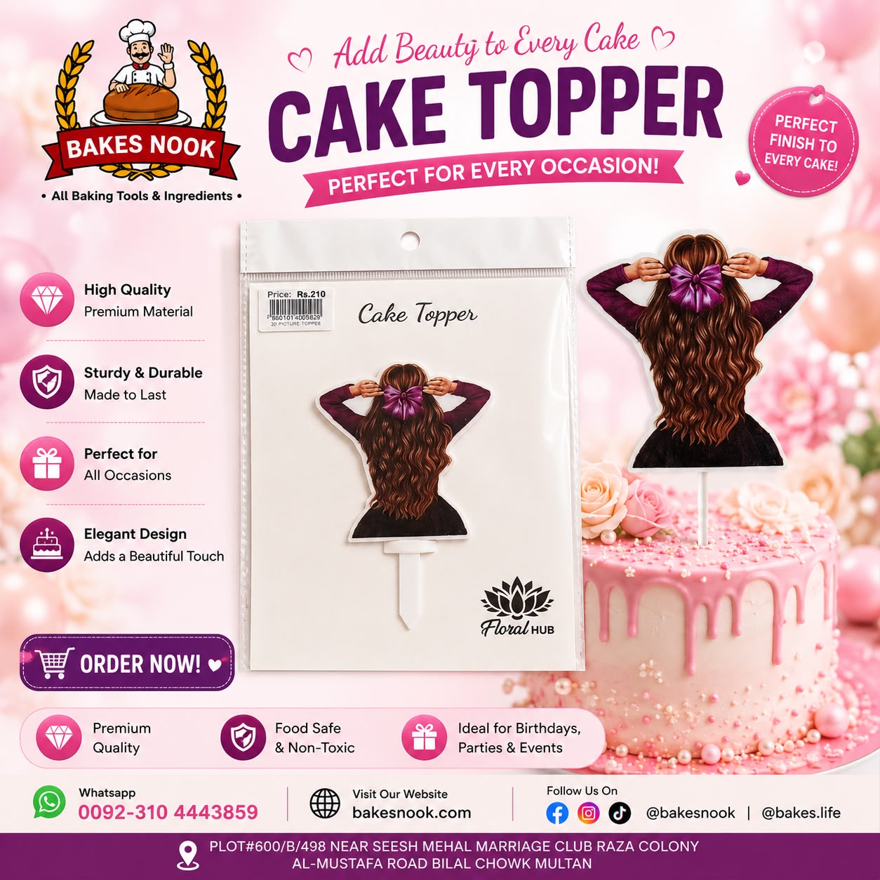 GIRL HAIR CAKE TOPER