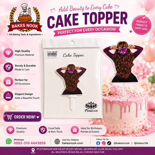 GIRL HAIR CAKE TOPER