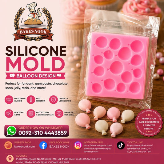 Balloons Silicone Fondant Mold 15 Cavity