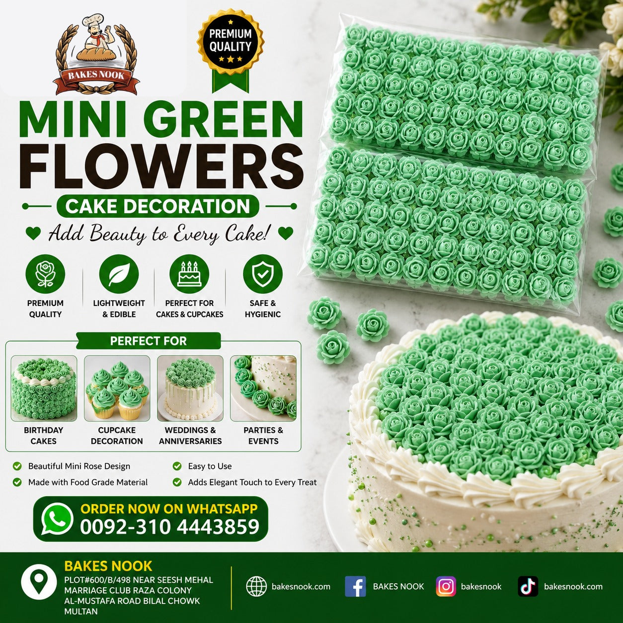 Mini Green Artifical Flowers