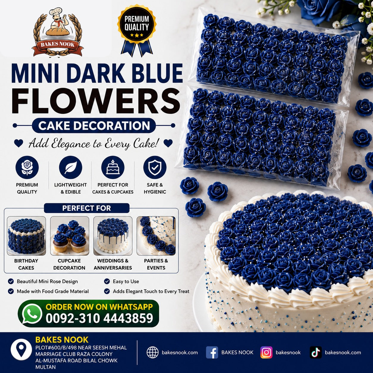 Mini Dark Blue Artifical Flowers