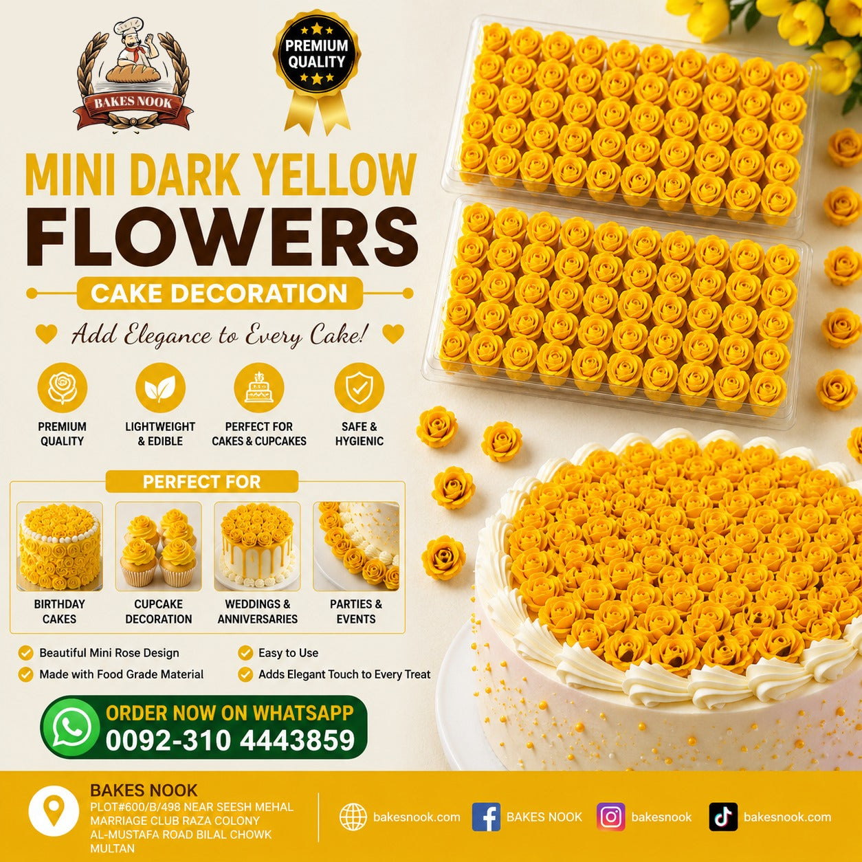 Mini Dark Yellow Artifical Flowers