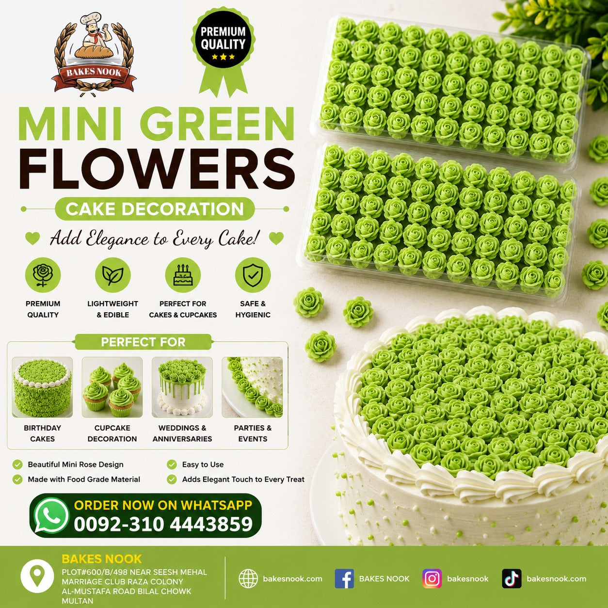 Mini Light Green Artifical Flowers