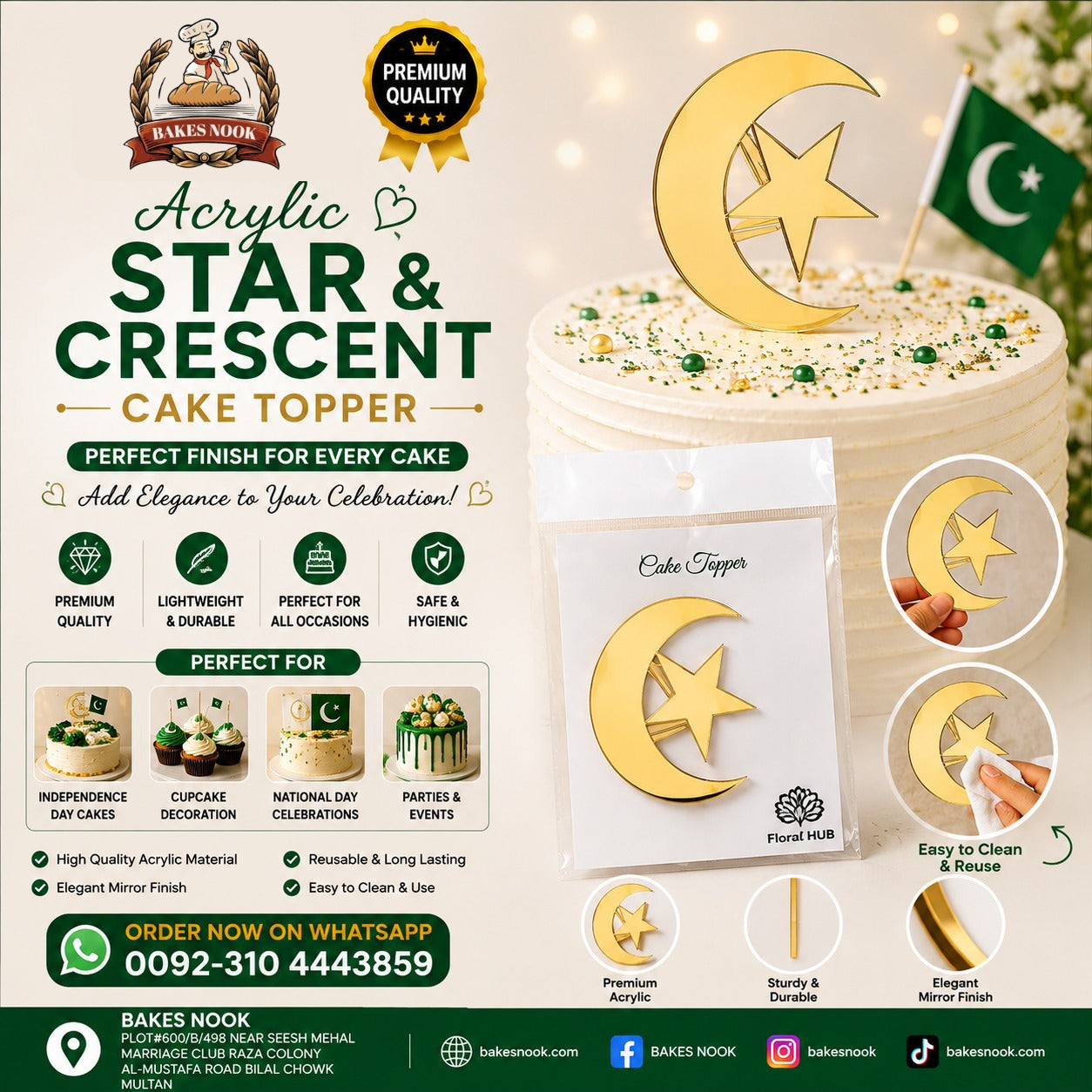 Star Crescent Acrylic Tag
