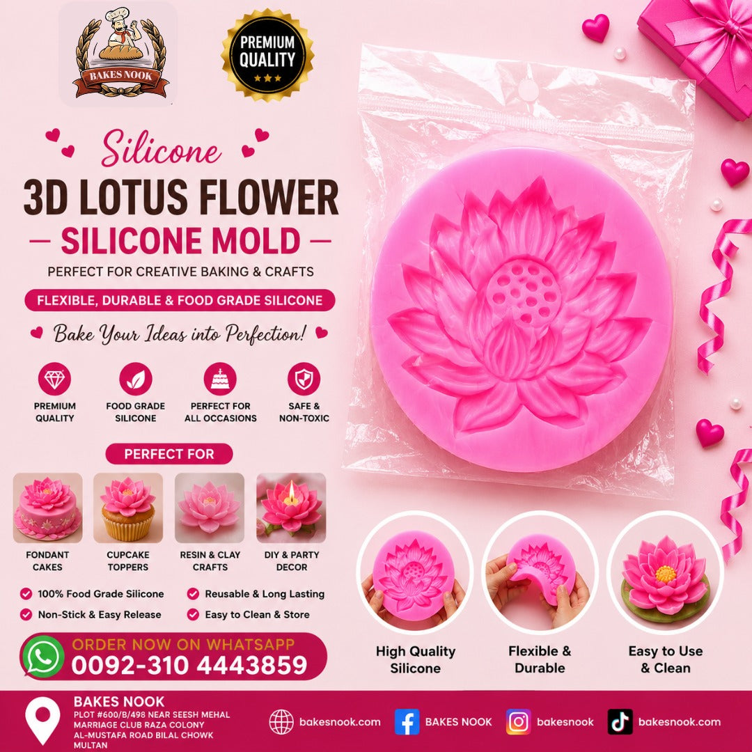 3D Lotus Flower Silicone Mould