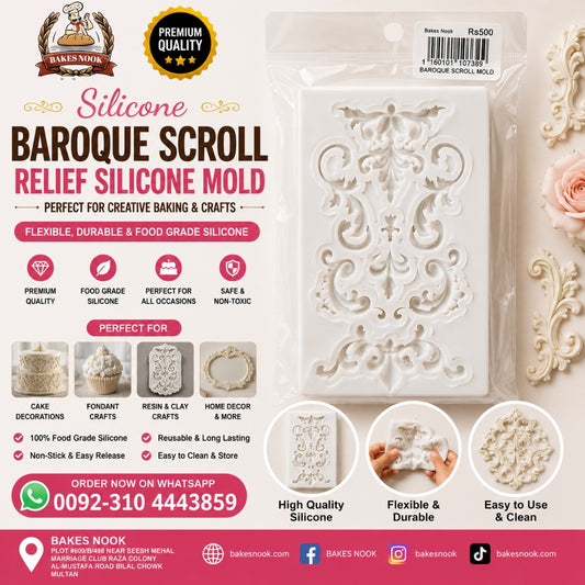 Silicone Baroque scroll Mould