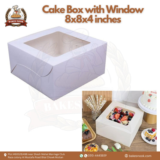 Window Cake Box by BakesNook (8x8x4)