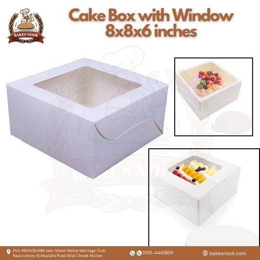 Window Cake Box by BakesNook (8x8x6)