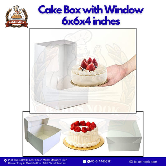 Window Cake Box by BakesNook (6x6x4)