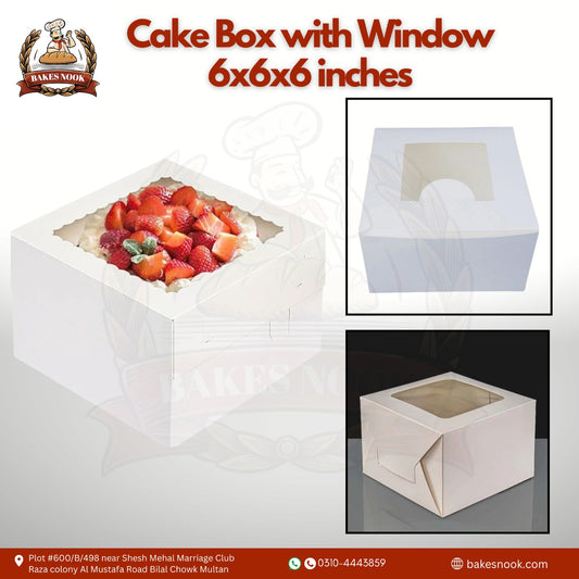Window Cake Box by BakesNook (6x6x6)