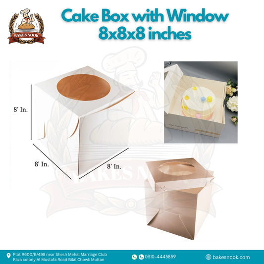 Window Cake Box by BakesNook (8x8x8)
