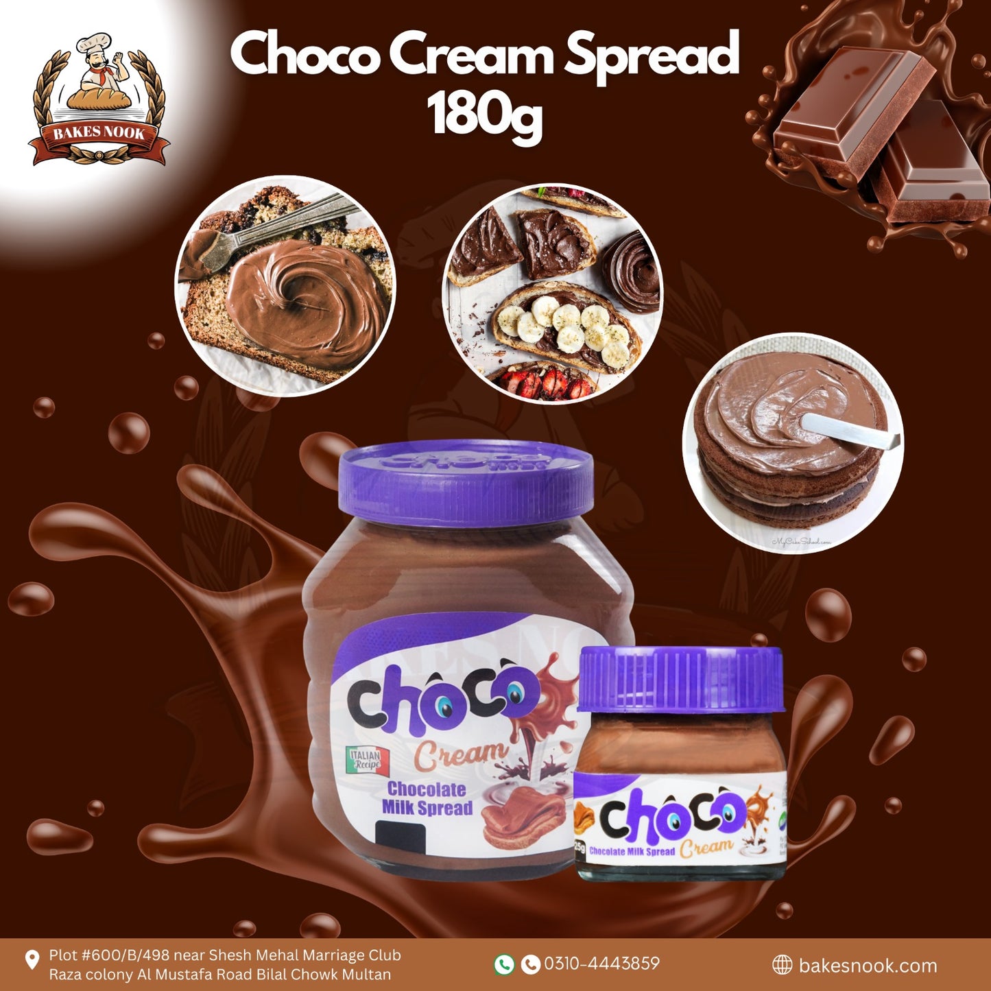 Choco Cream Spread by BakesNook (180g)