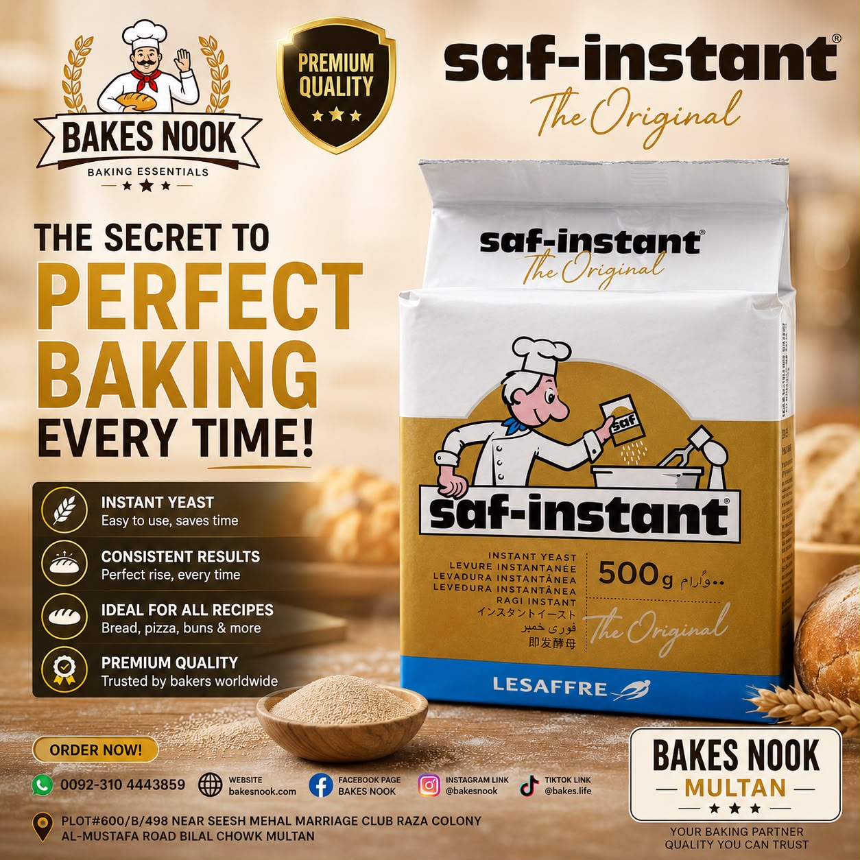 SAF INSTANT YEAST 500GM