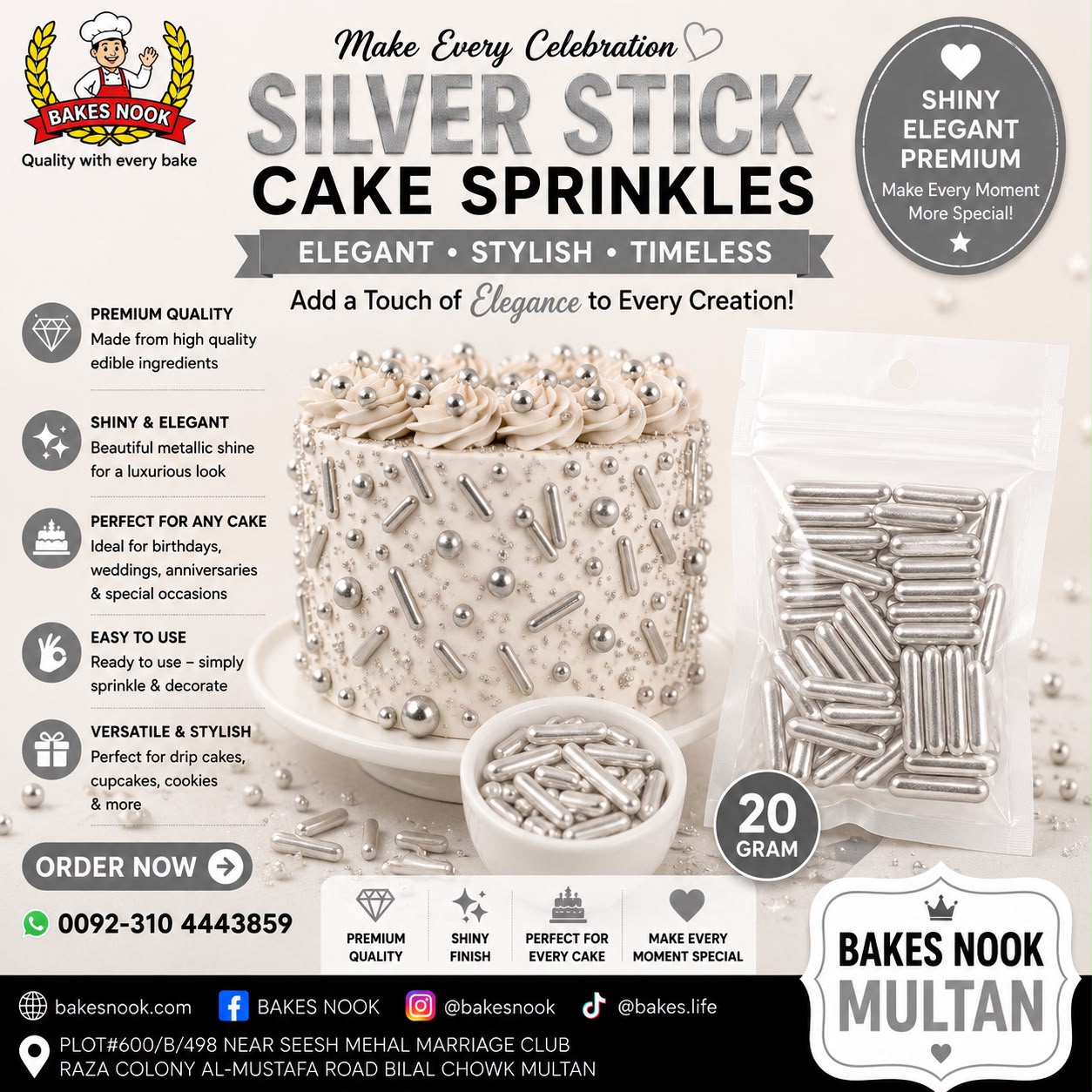 Silver Suger Rods 20gm