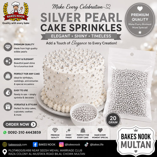 Edible Silver Pearls 20gm