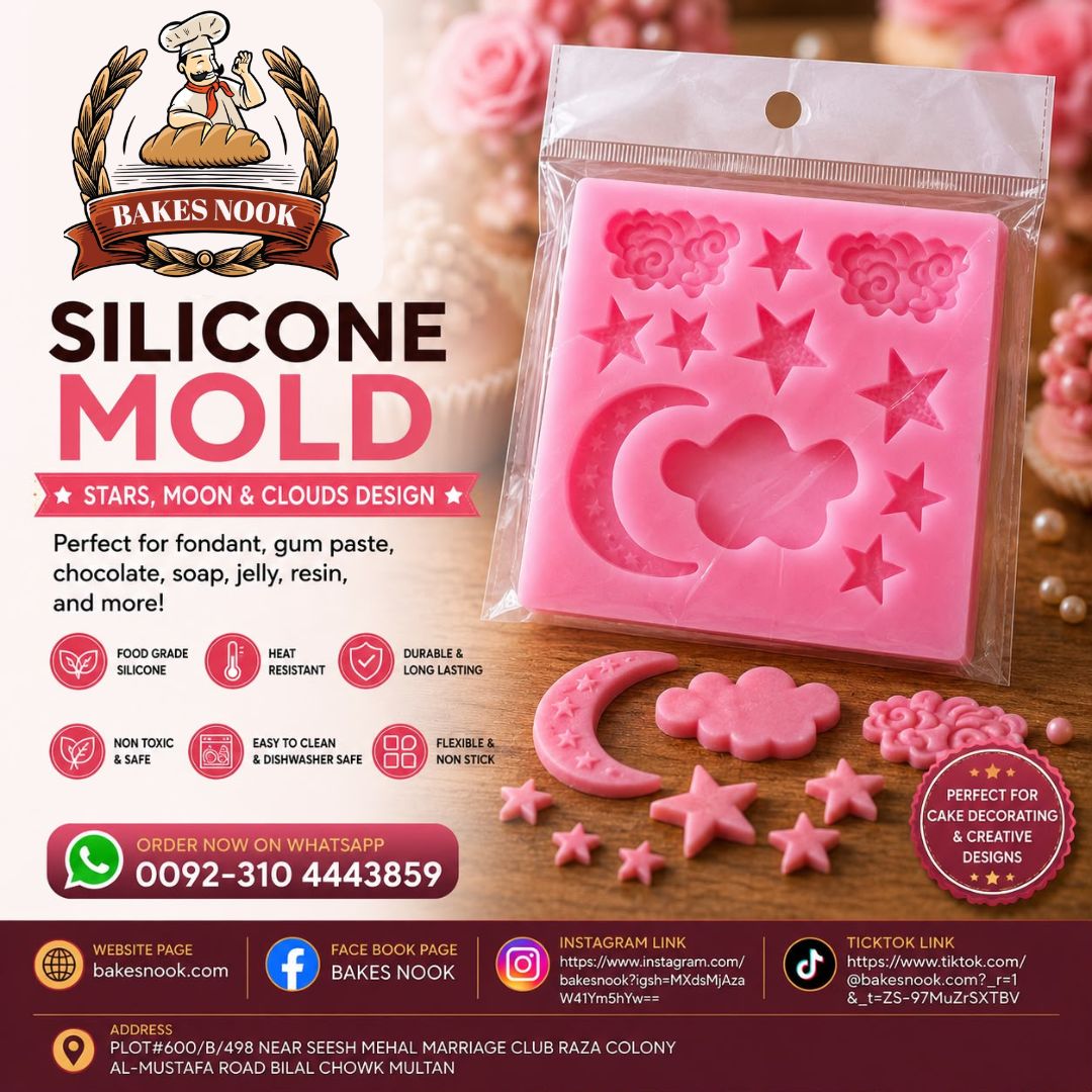 Silicone Star & Moon Mould by BakesNook