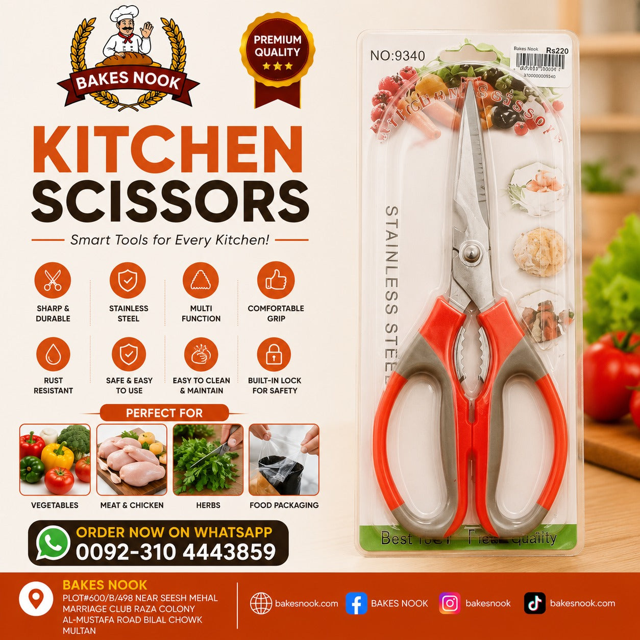 Kitchen Scissors by BakesNook ✂️🥗