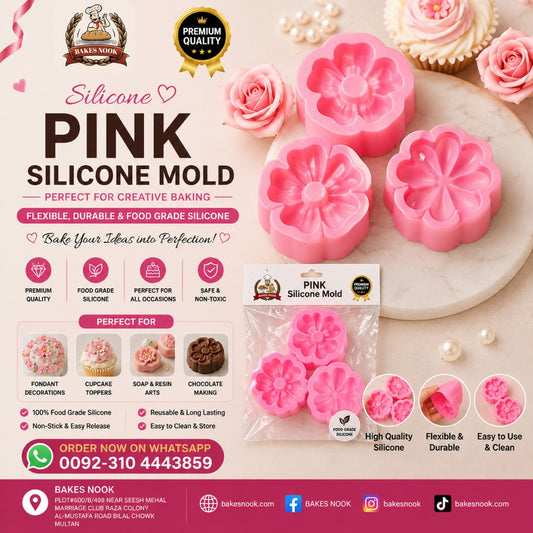 PINK SILICONE MOULD 3PCS