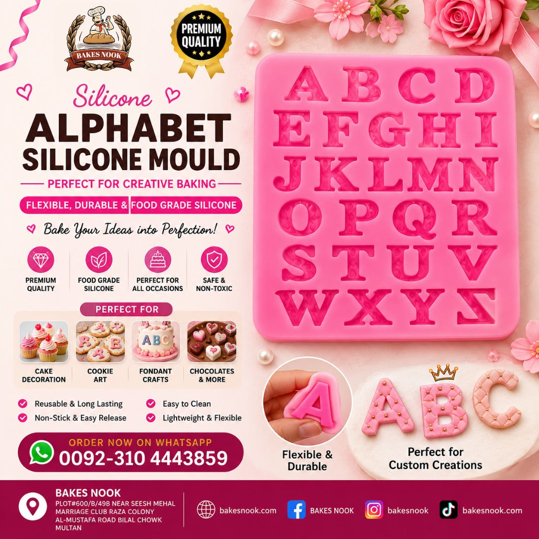Alphabet Silicone Fondant Mould by BakesNook