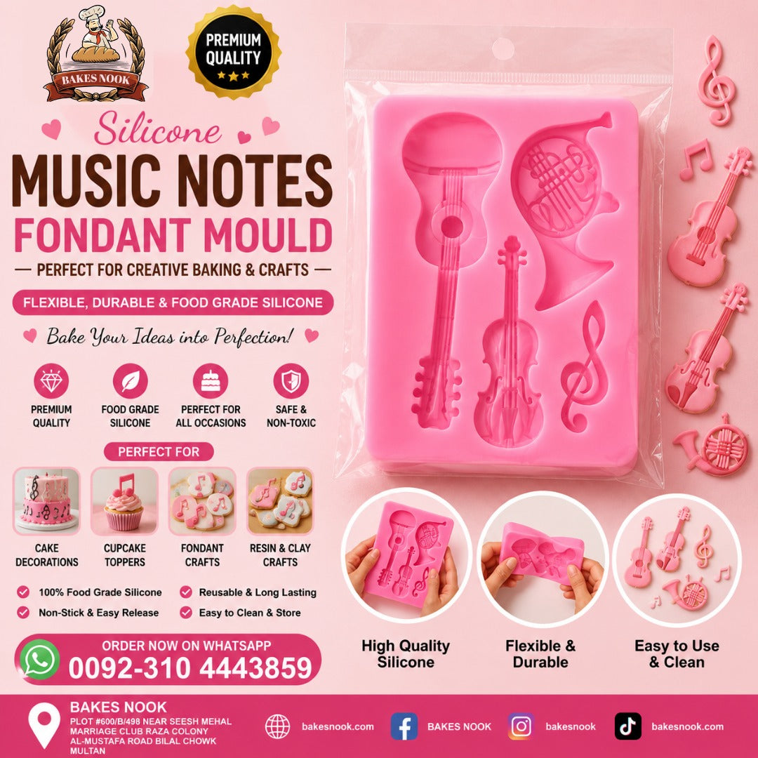 Music Notes Fondant Mould by BakesNook